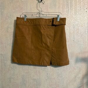 Free People Boho Western Streetwear Ari Wrapped Camel Mini Skirt, Sz 12